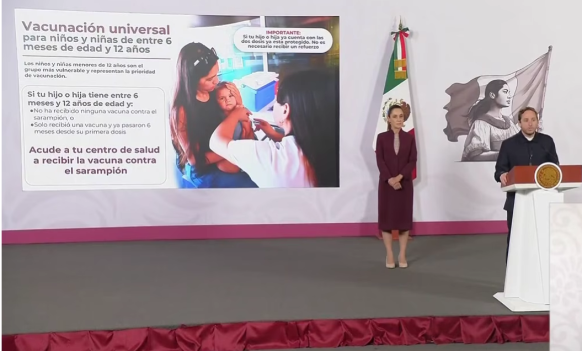 Se distribuyen 27 millones de vacunas contra sarampión, afirma Sheinbaum