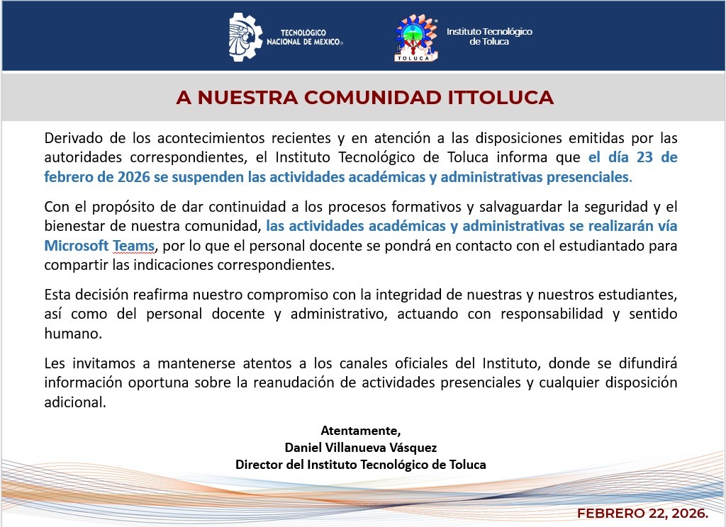 Fotos: El Instituto Tecnológico de Toluca