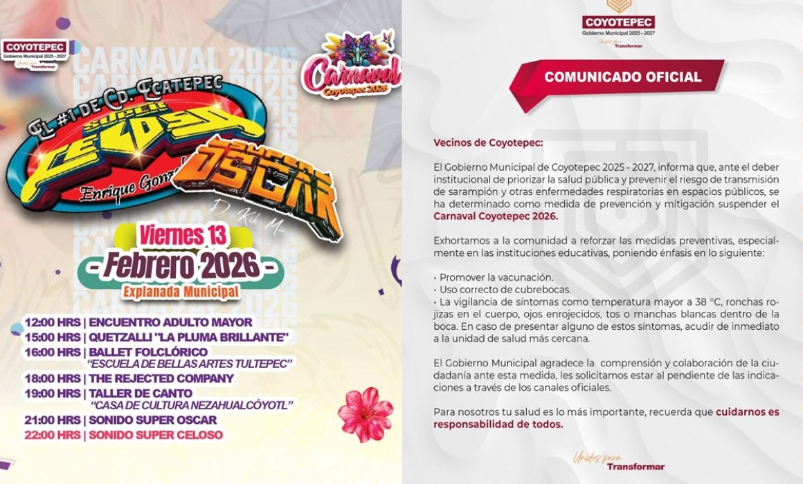 Suspenden el Carnaval Coyotepec para prevenir contagios de Sarampión