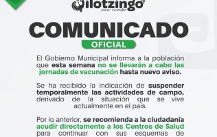 Suspenden jornadas de vacunación en Jilotzingo