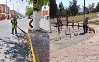 Trabaja Tultepec en conservación de parques municipales