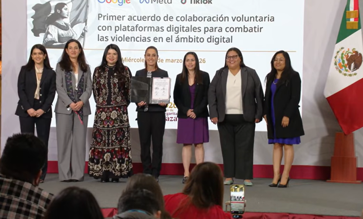 Acuerda Sheinbaum con Google, Meta y TikTok combatir violencia digital