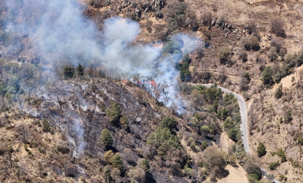 Continúa fuego fuera de control en Zacamulpa; piden apoyo urgente