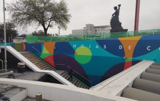 Entregan primer mural Trazos Mundialistas en estación Zaragoza del Metro