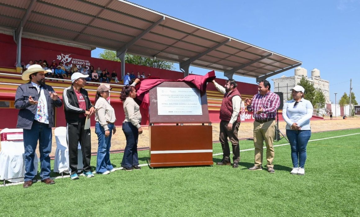 Invierte GEM 16.9 mdp en modernización de Unidad Deportiva en Coyotepec