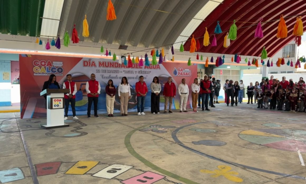 Preside alcalde de Coacalco 'Cosecha Pluvial' por Día del Agua en kínder