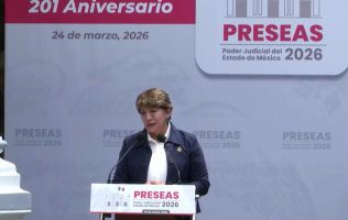 Respalda Delfina Gómez reforma judicial en aniversario del PJEM 1