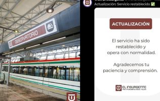 Restablecen servicio del Tren Interurbano tras falla en el sistema