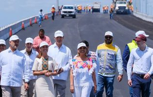 Supervisan Sheinbaum y Mara fase final del Puente Nichupté