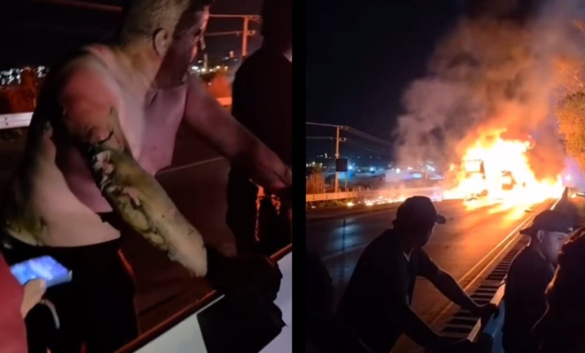 Arde camión en la Méx-Qro en Teoloyucan; conductor sufre quemaduras