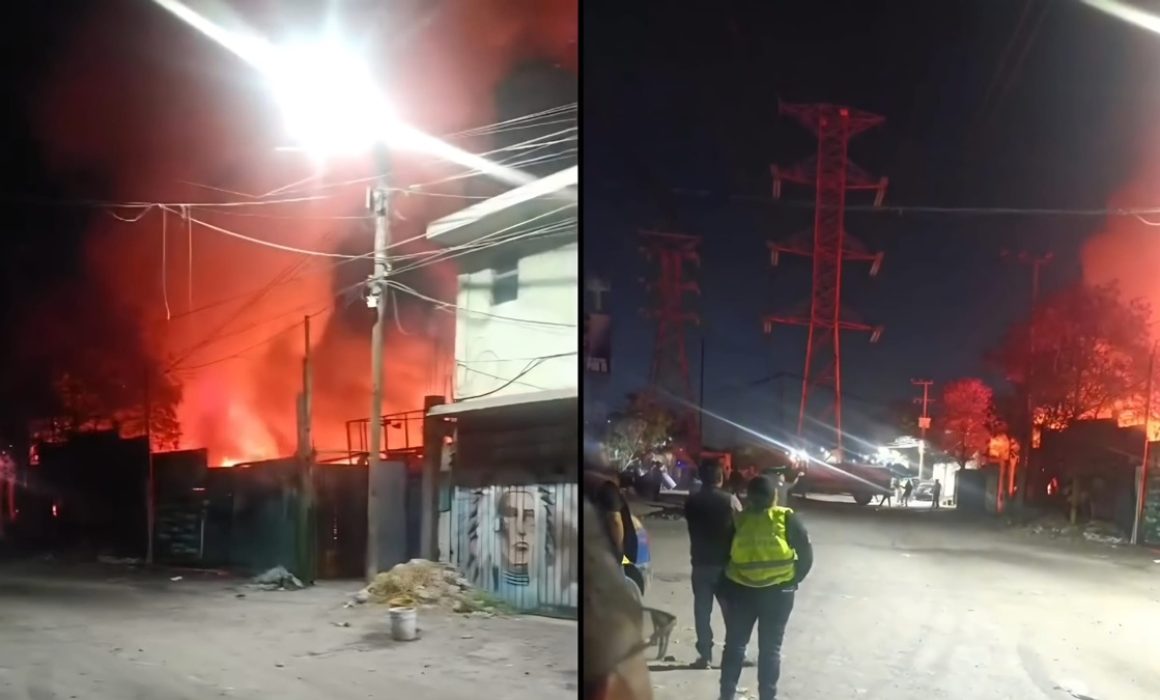 Atienden incendio en recicladora de Ecatepec