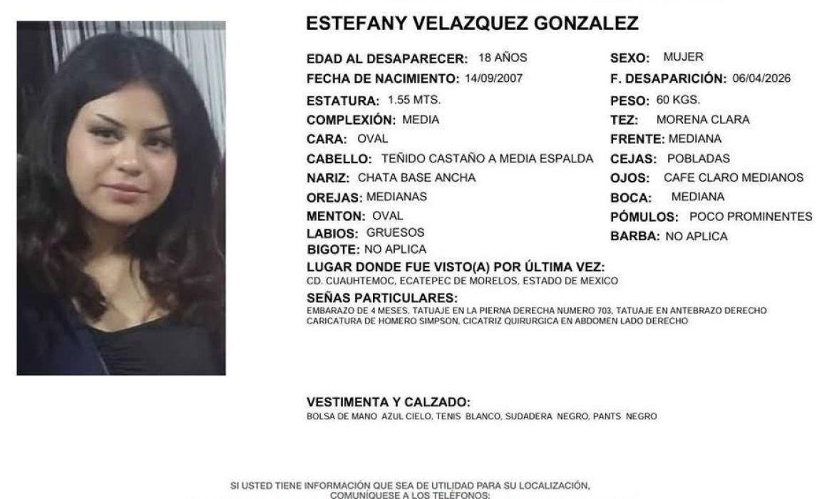 Buscan a joven embarazada; desapareció en Ecatepec