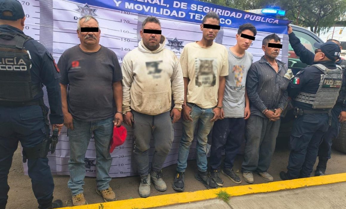 Detienen a 5 hombres por presunto despojo en Texcoco