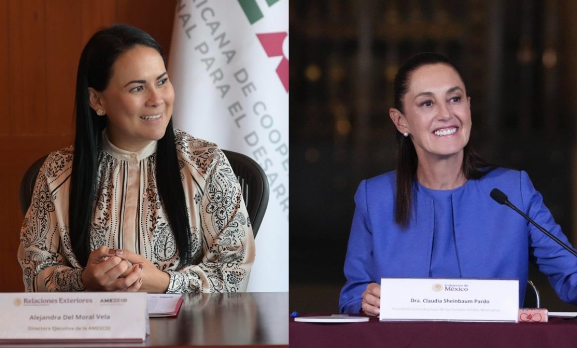 Elogia Claudia Sheinbaum trabajo de Alejandra del Moral en AMEXCID