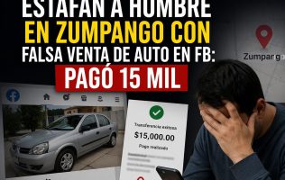 Estafan a hombre en Zumpango con falsa venta de auto en FB: pagó 15 mil