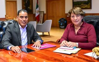 Fortalece Delfina Gómez lazos con edil de Tonanitla por bienestar social