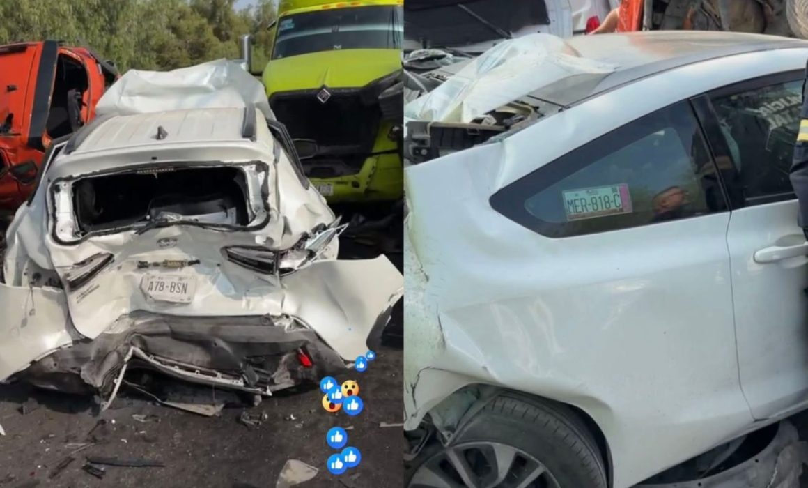 Impacta choque múltiple en Circuito Exterior Mexiquense