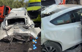 Impacta choque múltiple en Circuito Exterior Mexiquense