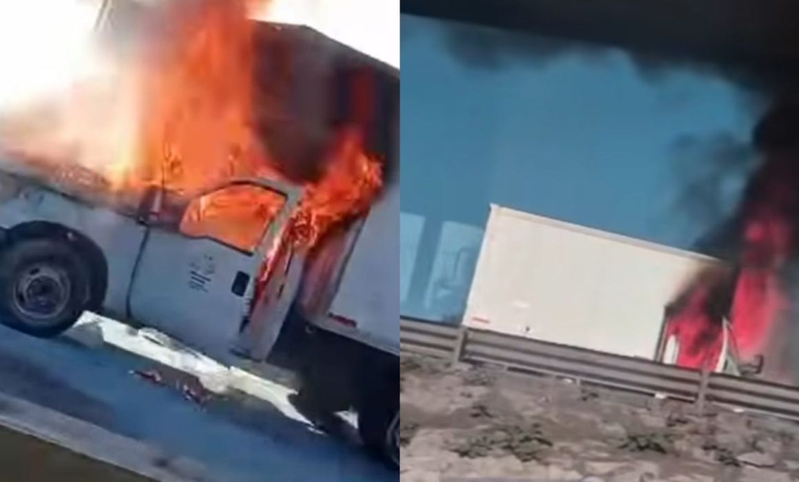 Provoca caos incendio de camioneta en autopista México-Querétaro