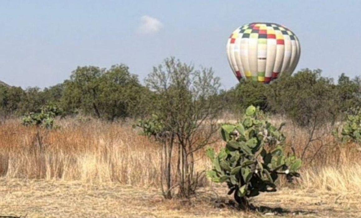 Realiza globo aterrizaje forzoso en Teotihuacán por falta de combustible