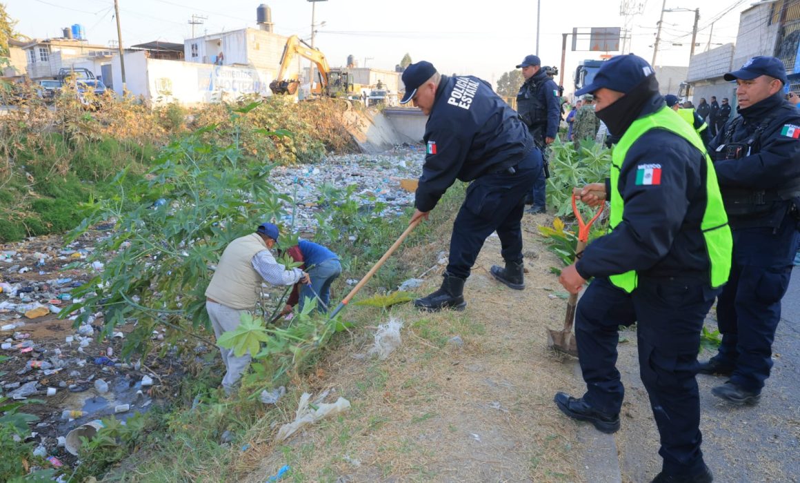 Refuerzan limpieza y vigilancia en dren Cartagena para prevenir delitos