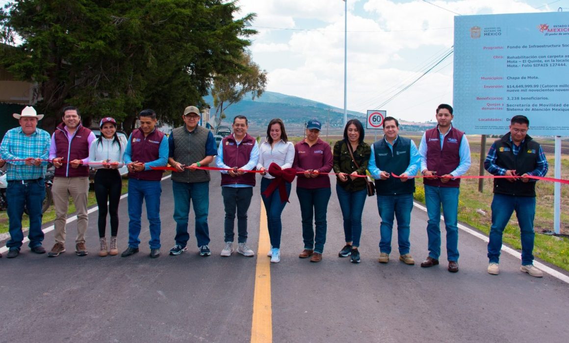 Rehabilitan carretera Chapa de Mota-El Quinte con inversión de 14.65 mdp