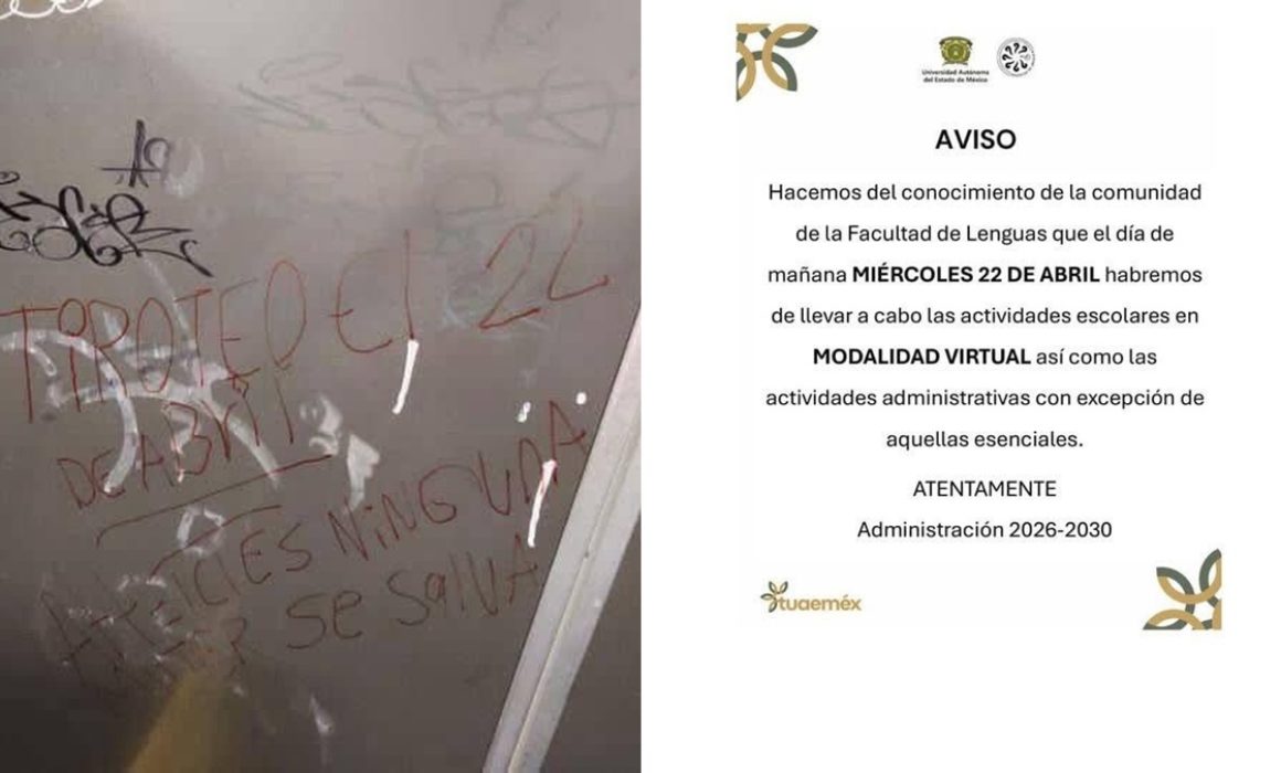 Suspende UAEMéx clases en la Facultad de Lenguas por amenaza de tiroteo