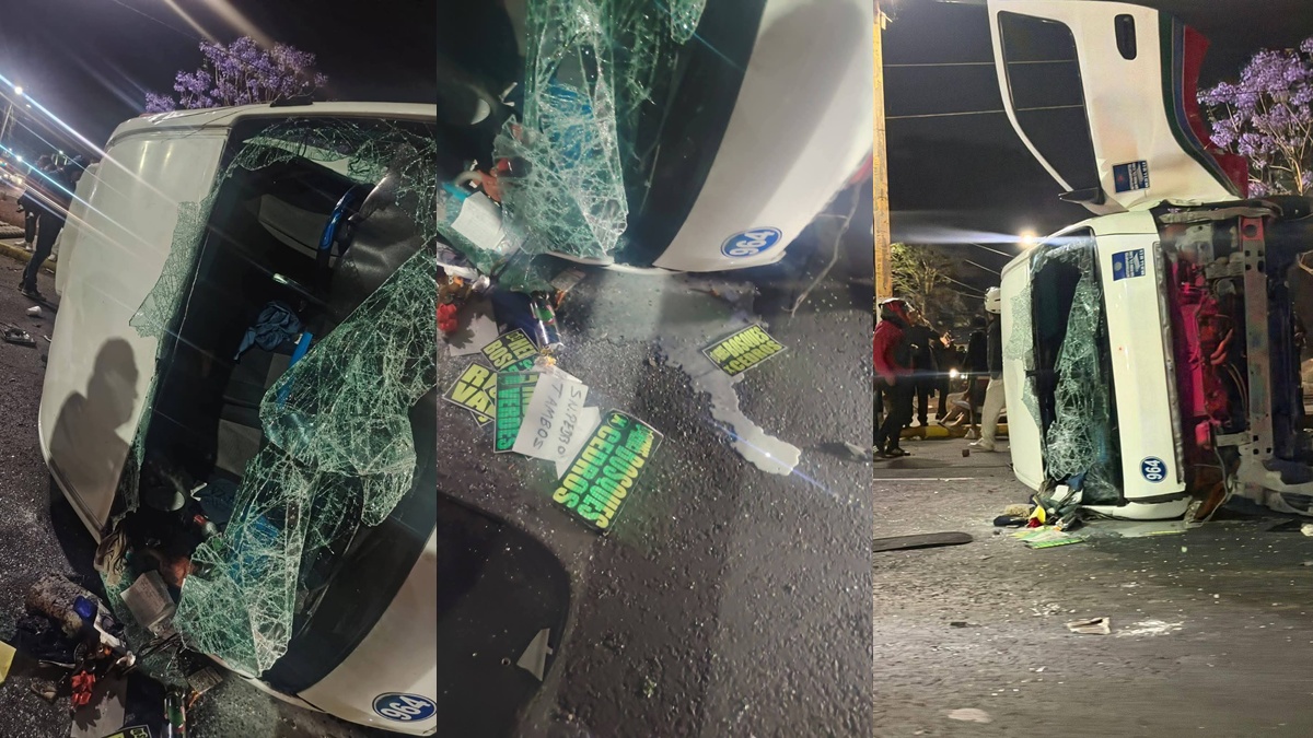 Vuelca combi en la México–Pachuca y deja 6 lesionados - Quadratín Edomex