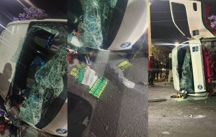 Vuelca combi en la México–Pachuca y deja 6 lesionados