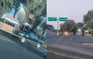 Abandonan camioneta de lujo con muerto, en Acolman