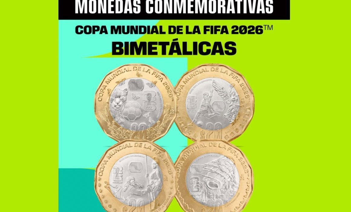 Banxico lanza nuevas monedas de 20 pesos por Mundial FIFA 2026