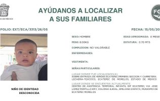Buscan a familiares de bebé localizado en Ecatepec