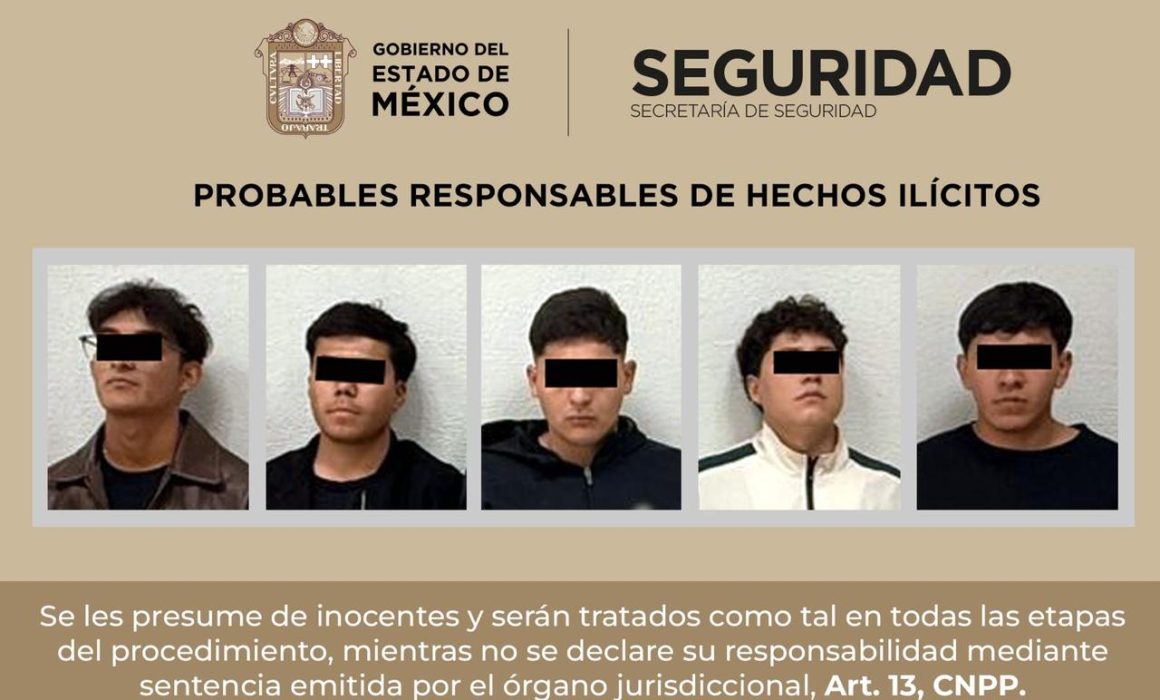 Caen 5 sujetos armados y exhiben los índices de inseguridad en Texcoco