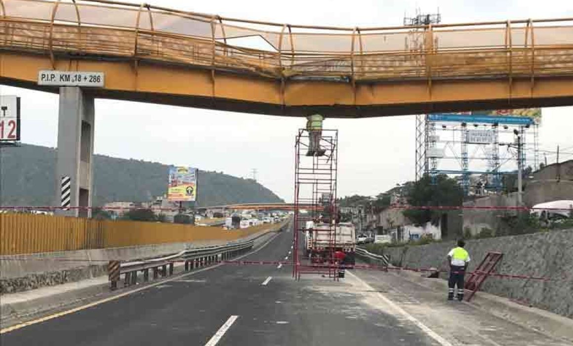 Desmantelan puente y aplicarán cierres nocturnos en la México-Puebla