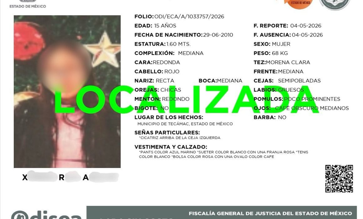 Encuentran con vida a menor buscada en Tecámac tras bloqueos