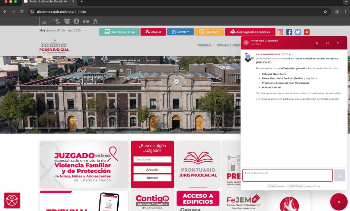 Lanza PJEM asistente virtual con inteligencia artificial para usuarios