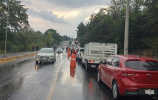 Prueban nuevo carril reversible en la carretera Río Hondo–Huixquilucan