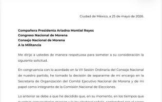 Renuncia a cargos en Morena hijo de López Obrador