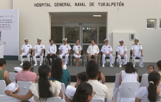 Sheinbaum y Huacho inauguran nuevo Hospital General Naval de Yukalpetén