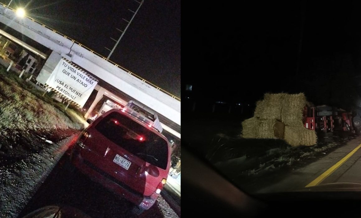 Termina tráiler volcado en la Toluca-Atlacomulco; hay caos vial