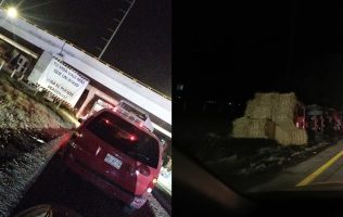 Termina tráiler volcado en la Toluca-Atlacomulco; hay caos vial