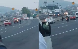 Causa conmoción hombre en la México-Pachuca; corría entre los carriles la vía