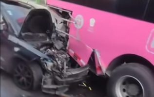 terminó impactando Mexibús en Ecatepec