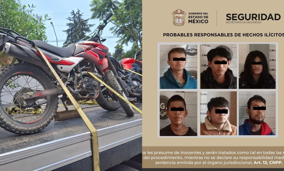 Caen 7 personas en San Mateo Atenco; recuperan motos robadas