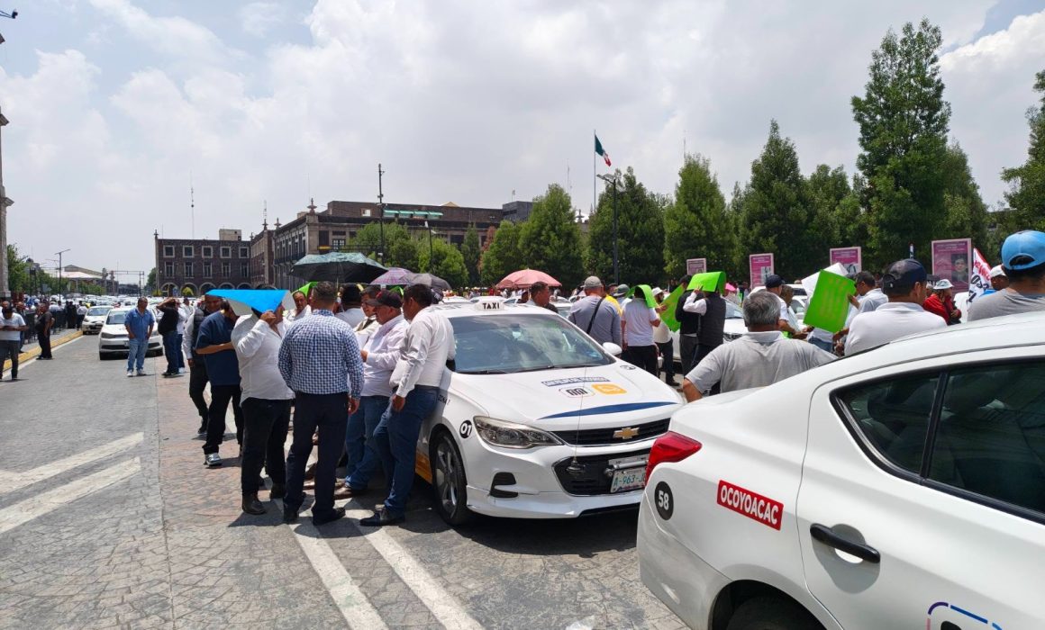 Colapsan transportistas movilidad tras protesta en centro de Toluca