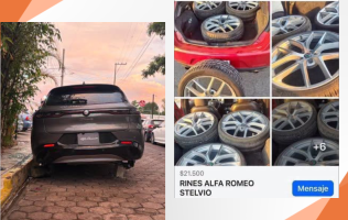 Desvalijan Alfa Romeo en Cholula y venden los rines en Facebook