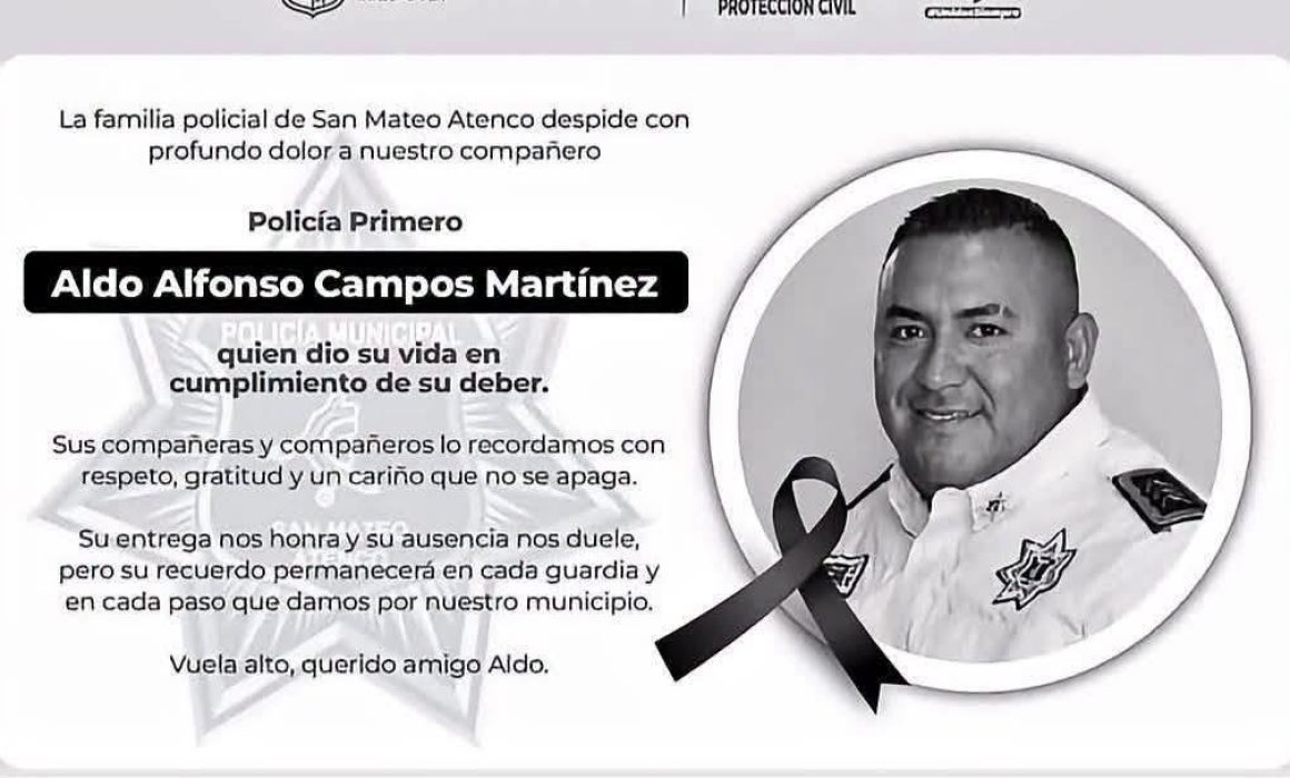 Lamenta gobierno de Atenco fallecimiento de policía en asalto