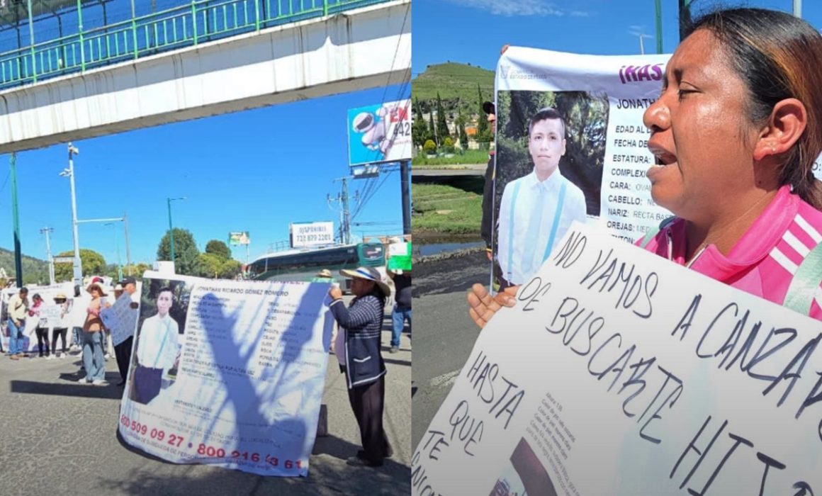 Protestan en Toluca por joven desaparecido; señalan a la FGJEM