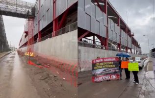 Protestan vecinos de Tultitlán por obras inconclusas cerca del Tren AIFA