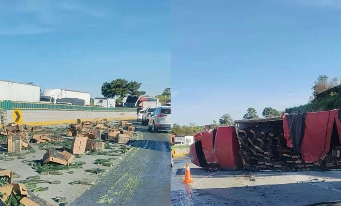 Reportan choque múltiple en la autopista México–Puebla